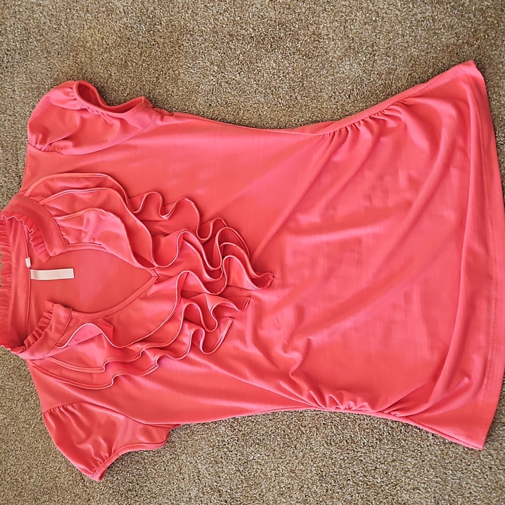 Women's Ruffled Coral Top